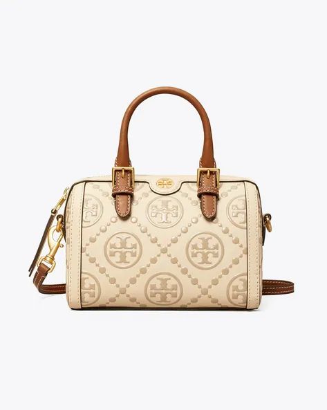 T Monogram Jacquard Barrel Sling Bag