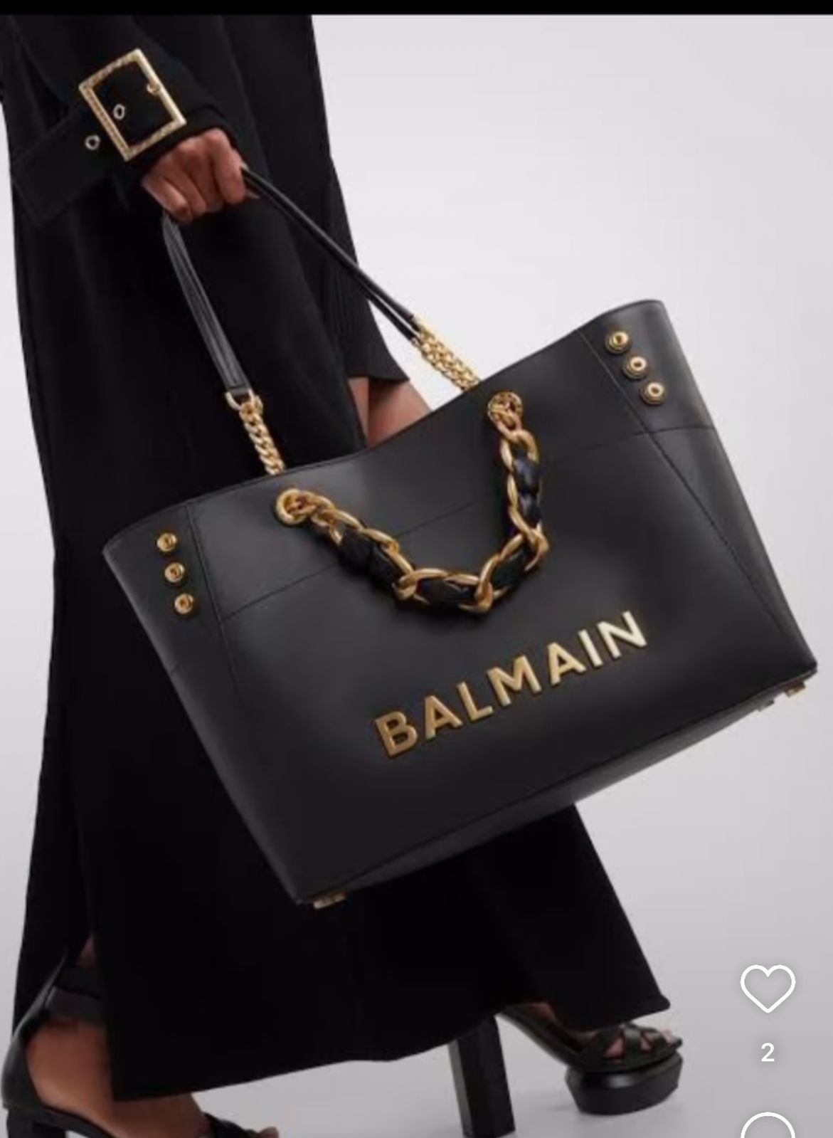 CHAIN EMBELLISHED SELF EMBOSSED LEATHER TOTE BAGS