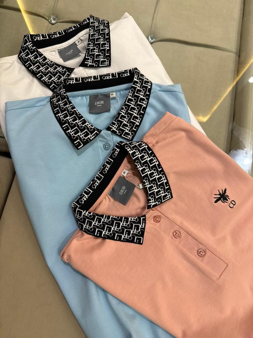 LUXURY JACQUARD COLLAR WITH EMBROIDERY LOGO DRESS