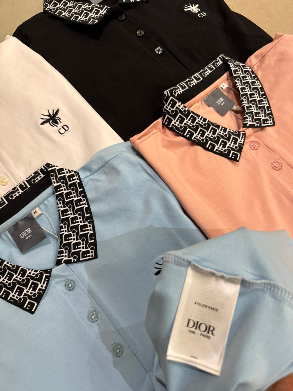 LUXURY JACQUARD COLLAR WITH EMBROIDERY LOGO DRESS