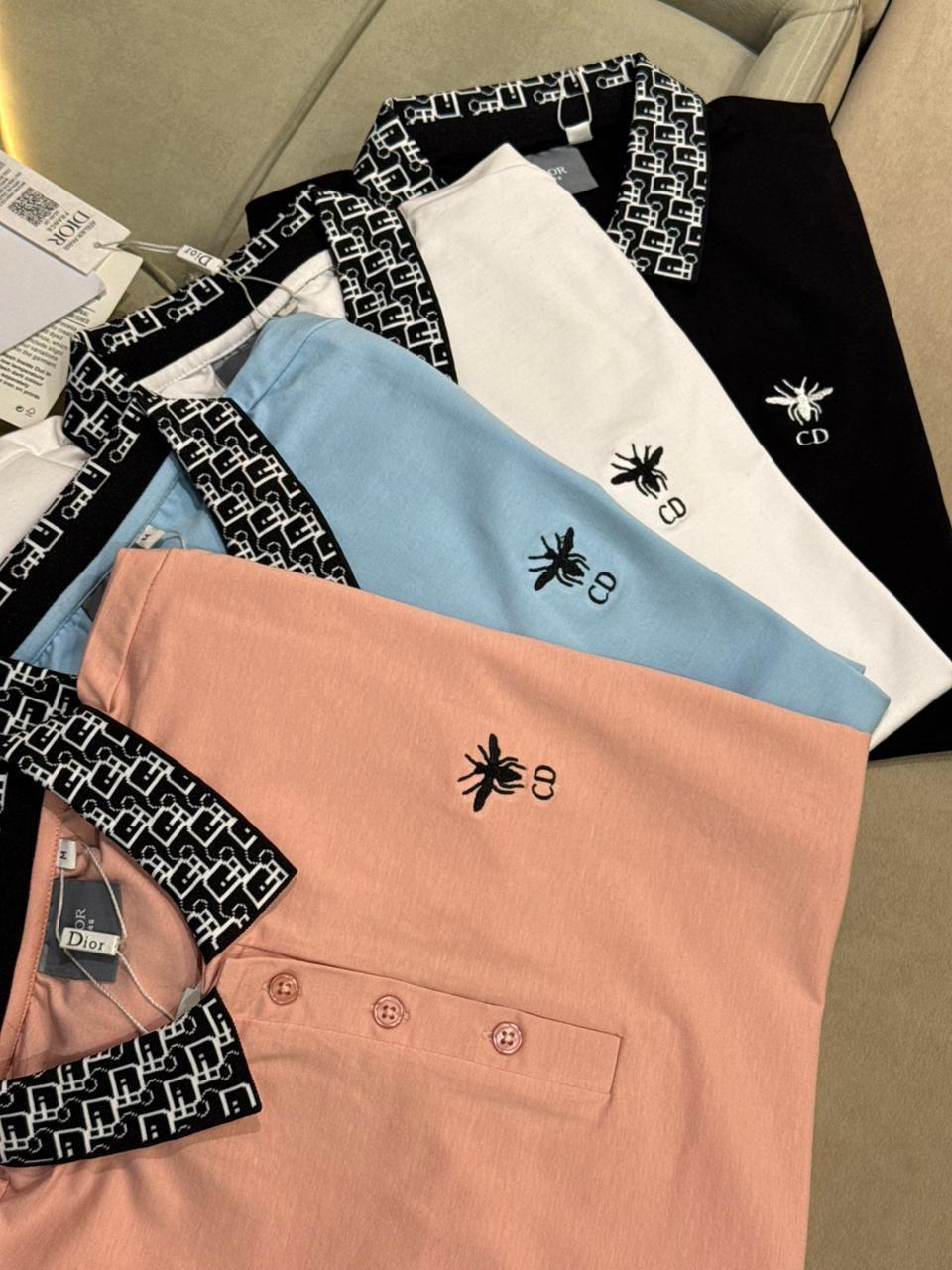 LUXURY JACQUARD COLLAR WITH EMBROIDERY LOGO DRESS