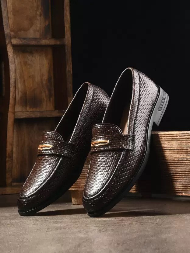 Pattern Classic Formal Loafers For Men