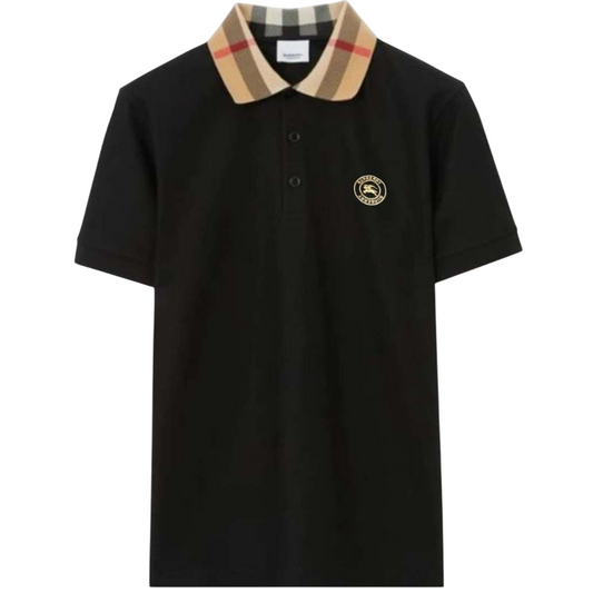 EMBROIDERED LOGO SOLID PATTERN TSHIRT