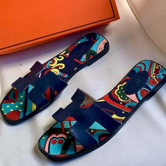 Premium Oran Sandal Canvas Faubourg Rainbow Flats