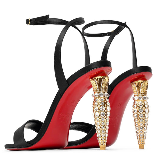 Premium crystal-heel sandals for women