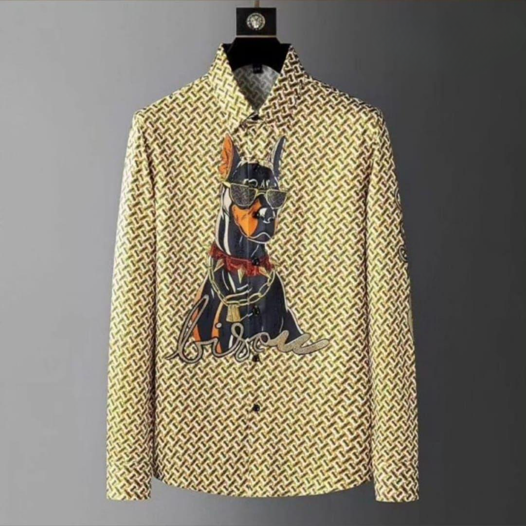 Art-Inspired All-Over Print Shirt for Men
