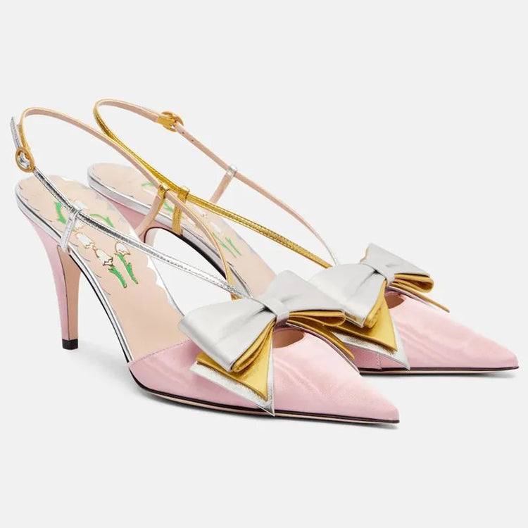 Bowow Two-Tone Metallic Leather Pump For Women