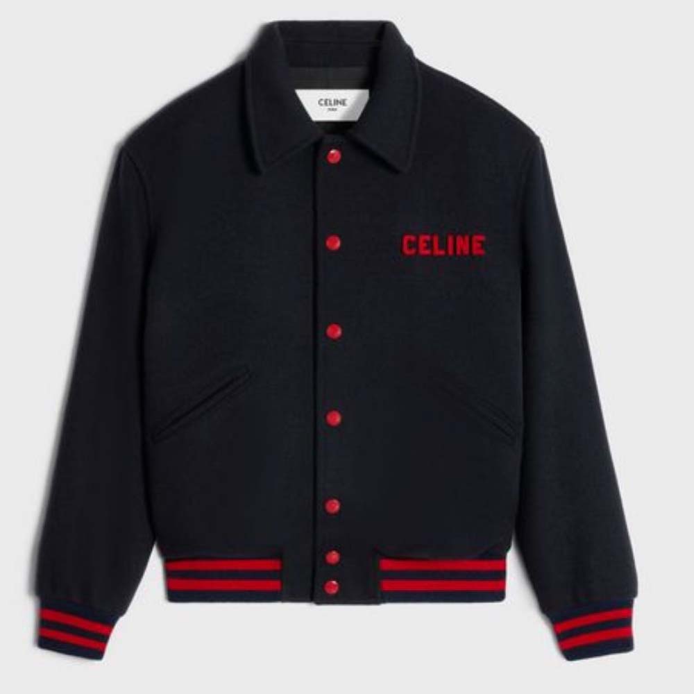 Luxury Trimmed Wool Varsity Jacket