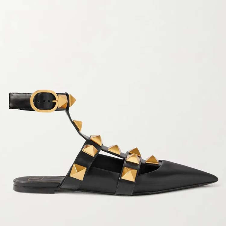 Roman Stud Leather Ballerina For Women